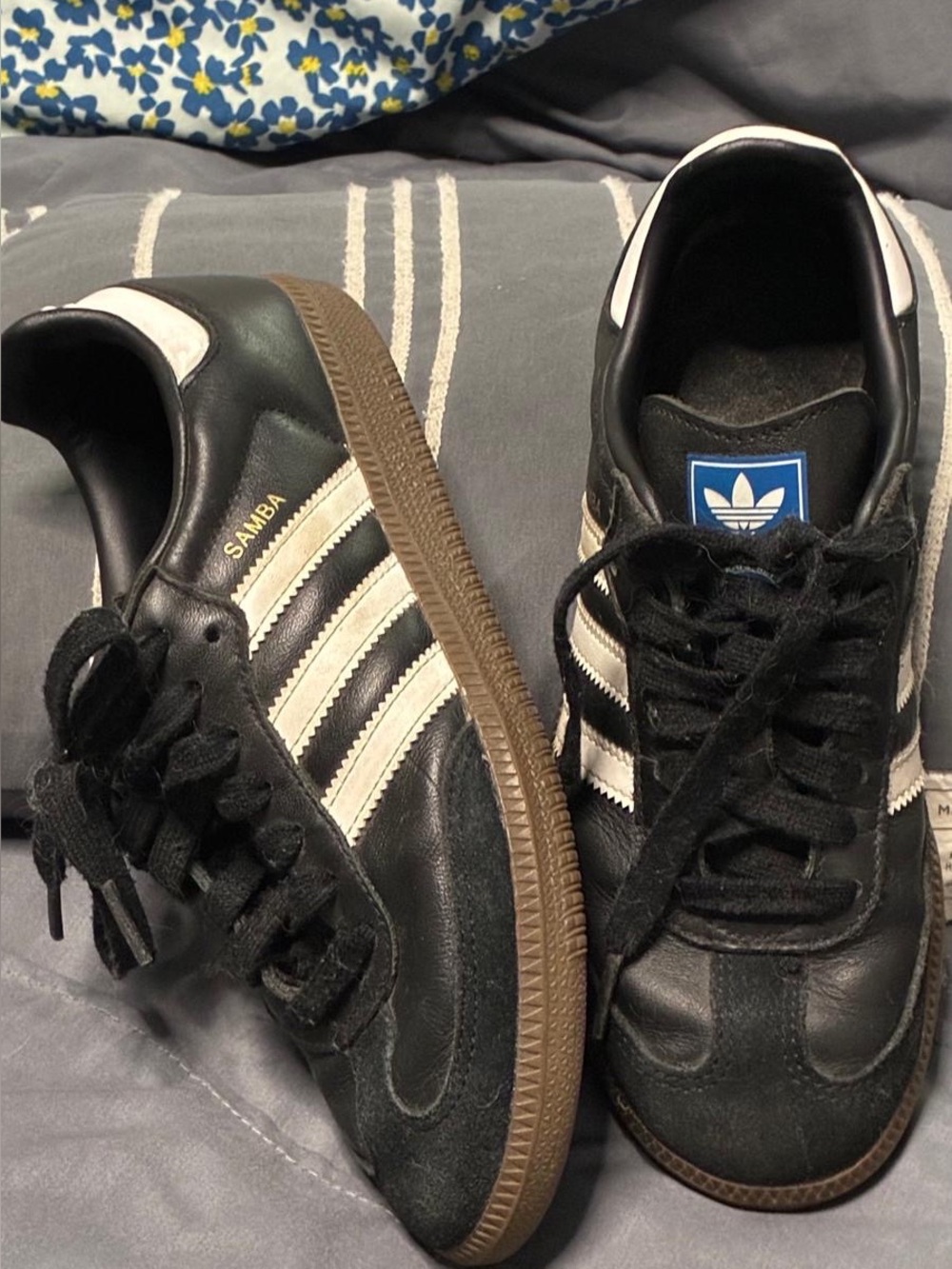 adidas Black and White Samba Men's Leather Sneakers